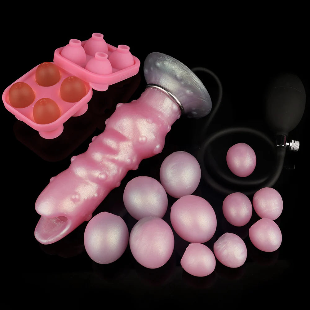 Dog Ovipositor Dildo Anal Plug with Pump 8 Inches