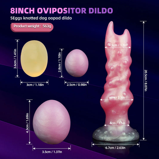 Dog Ovipositor Dildo Anal Plug with Pump 8 Inches