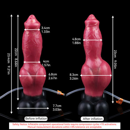 Dog Dildo Suction Cup Butt Plug - Inflatable Ejaculating Knotted Monsterdildo Female Masturbation