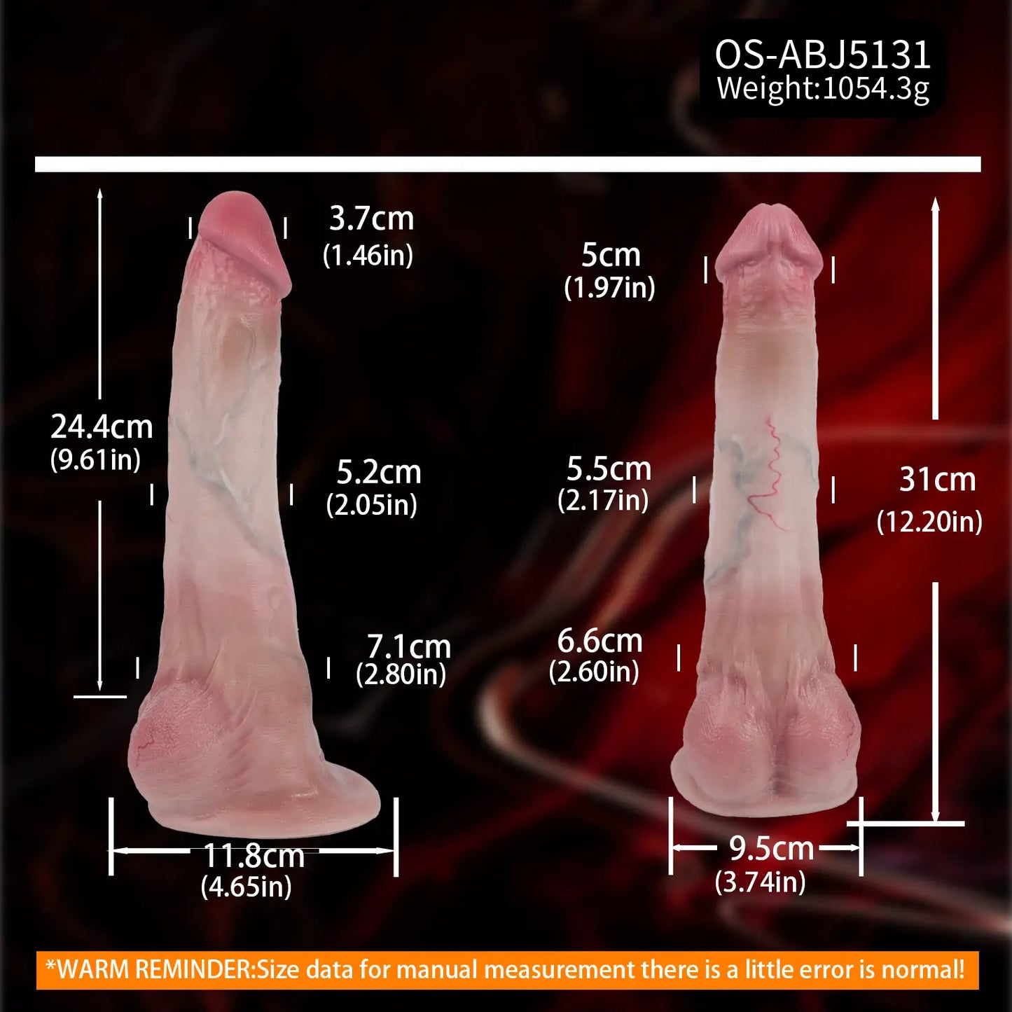 Dual-Density Realistic Dildo with Testicles