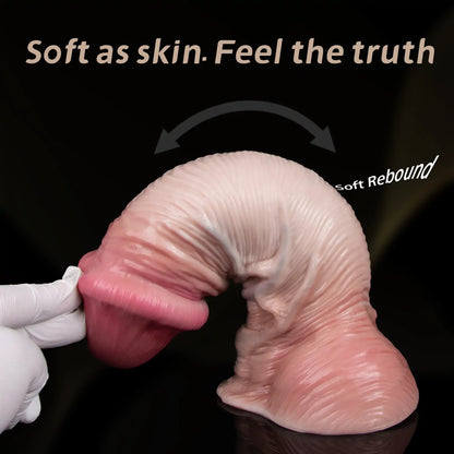 Dual-Density Realistic Dildo with Testicles