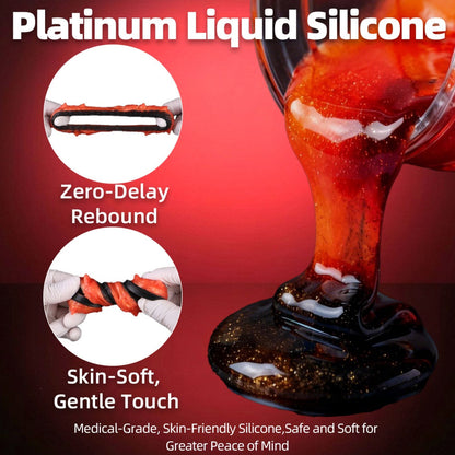 Dragon Scale Cock Ring Set – Premium Platinum Silicone | 4 Sizes | Black & Orange Ignition Series