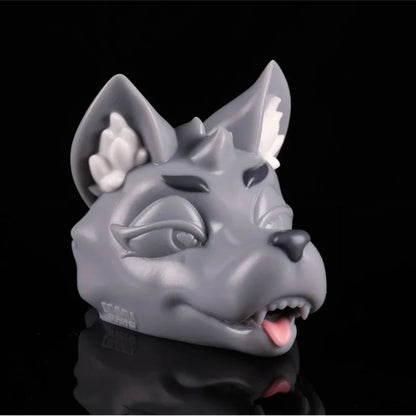 Fantasy Gray Wolf Head Realistic Stroker