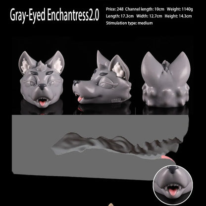 Fantasy Gray Wolf Head Realistic Stroker