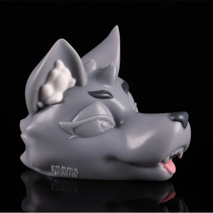 Fantasy Gray Wolf Head Realistic Stroker