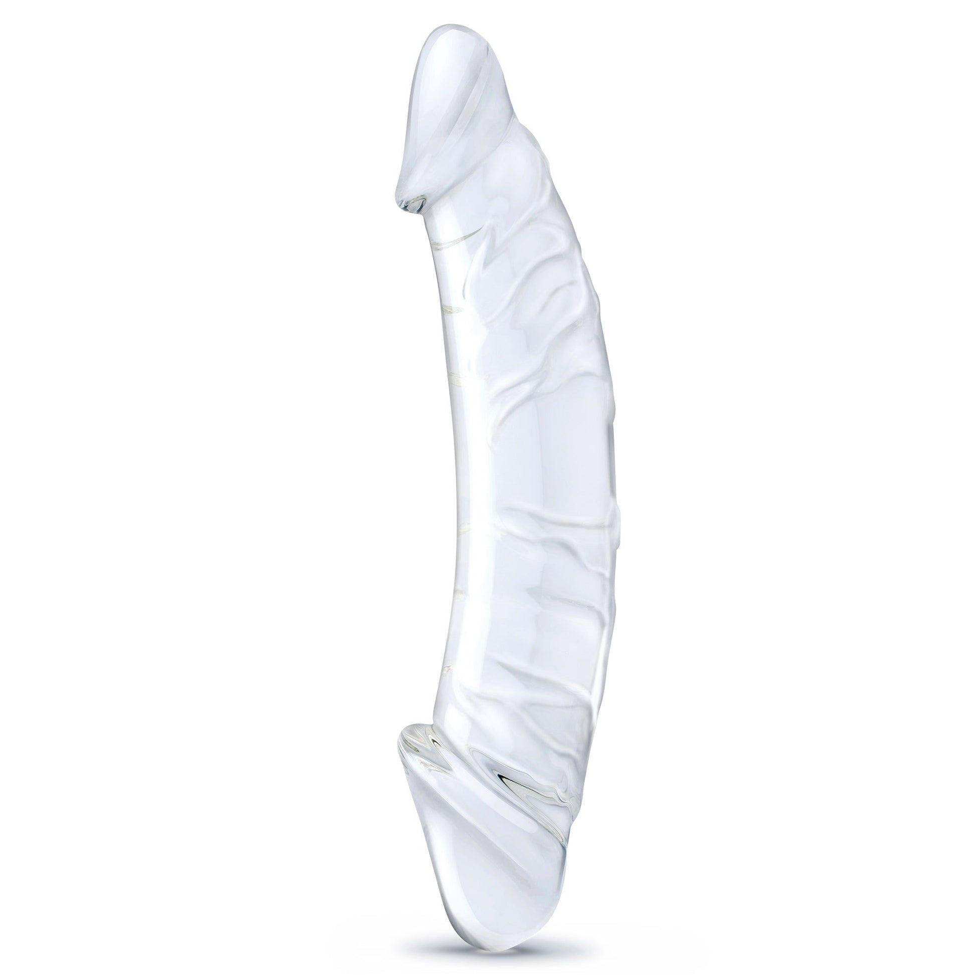 Clear Realistic Vein Glass Double Dildo 10.5"