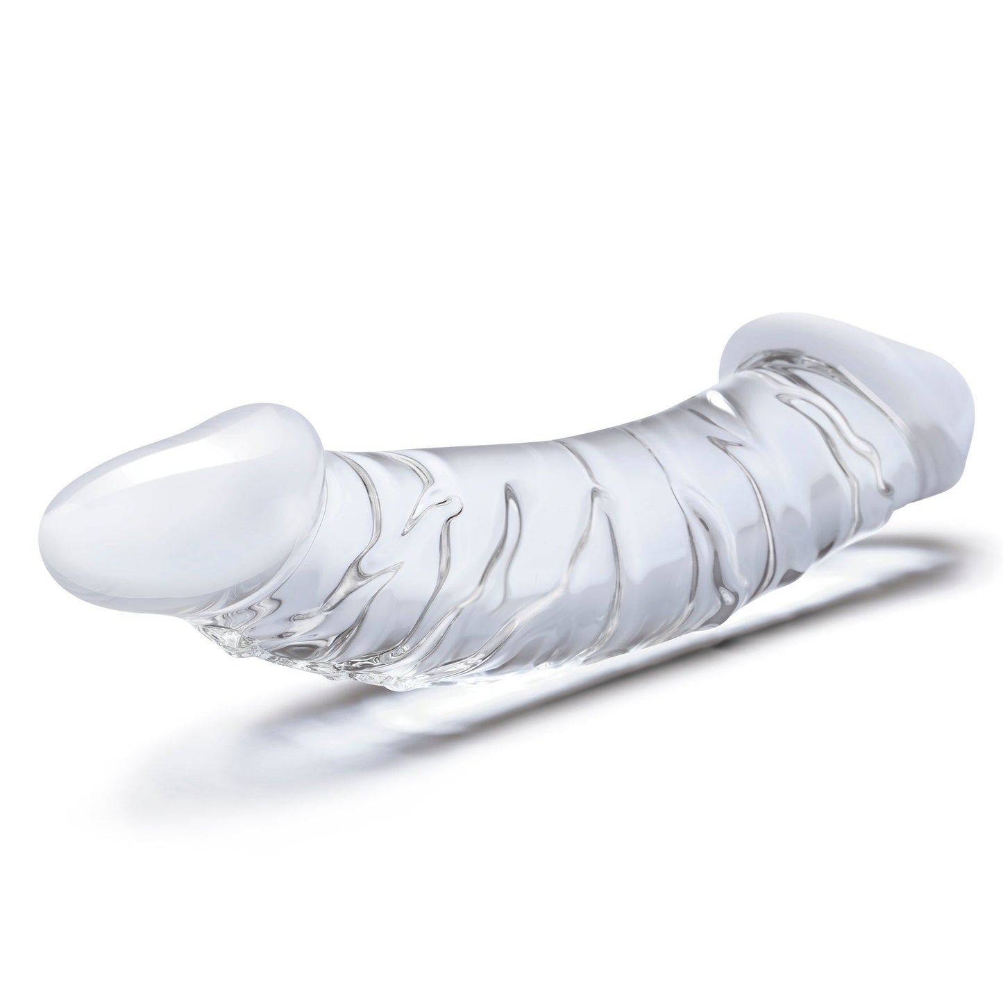 Clear Realistic Vein Glass Double Dildo 10.5"
