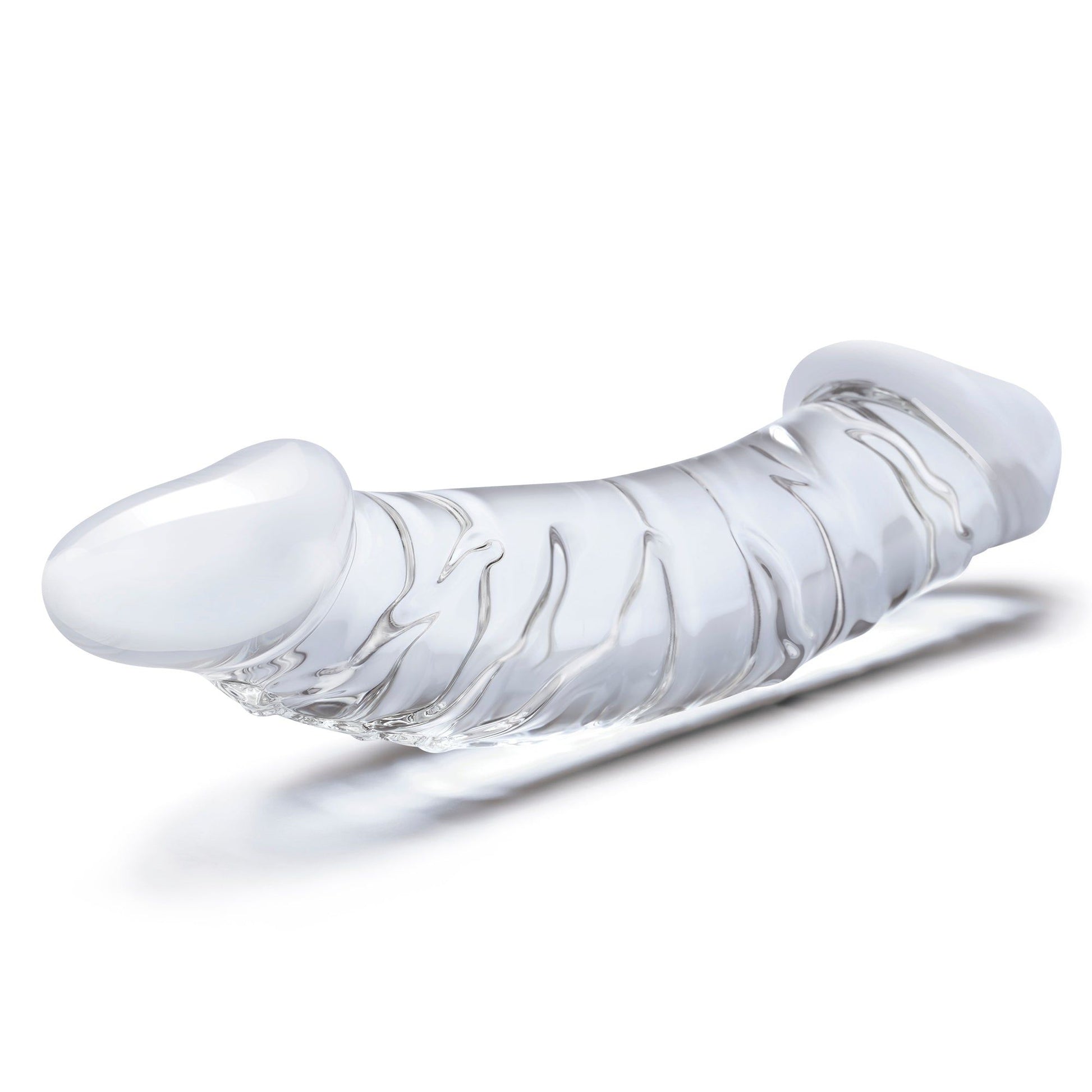 Clear Realistic Vein Glass Double Dildo 10.5"