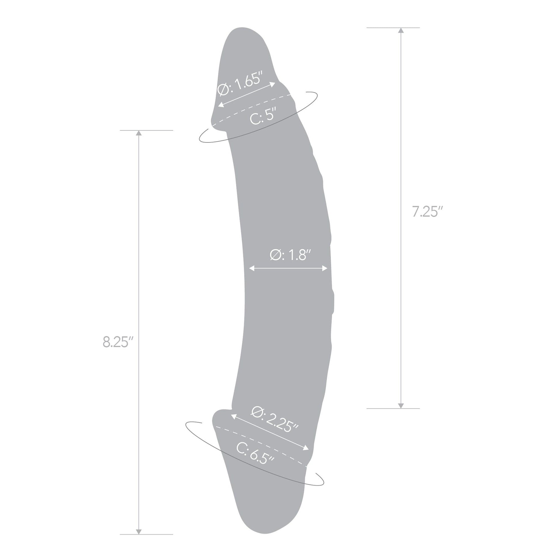 Clear Realistic Vein Glass Double Dildo 10.5"