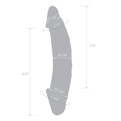 Clear Realistic Vein Glass Double Dildo 10.5"