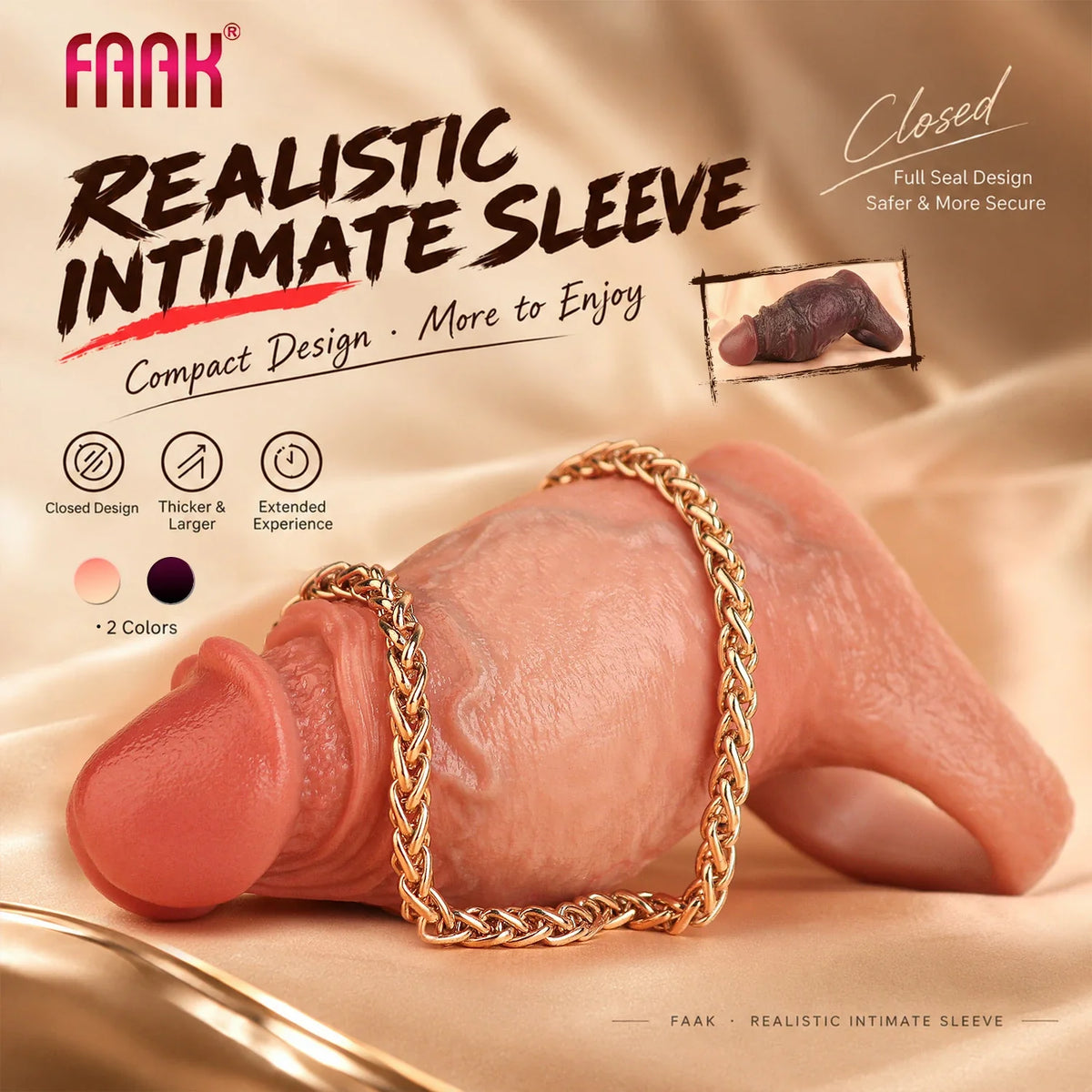 Girthy Realistic Penis Sleeve – Thick Silicone Cock Extender