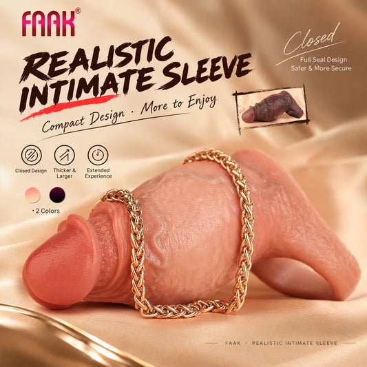 Girthy Realistic Penis Sleeve – Thick Silicone Cock Extender