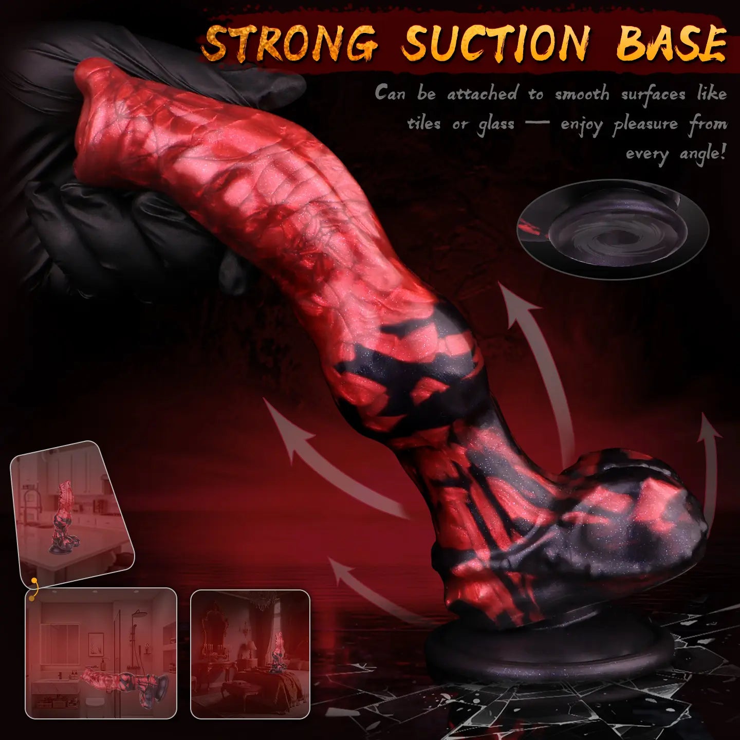 8.3in Horse Dick Dildo Red Giant Dog Dildo Anal Knot Dildo(Abner)