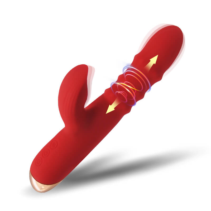 JESSLYN Tapping Clit Stimulator G-spot Vibrator with Sliding Beads Ring