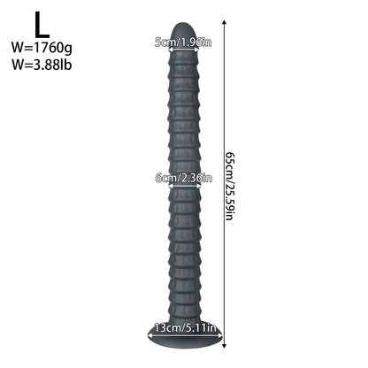 Spiral Penetrator Extra-Long Suction Dildo