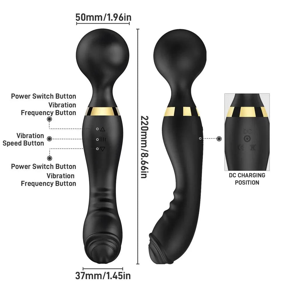 Lusttoyz Duoble Head Wand Vibrator
