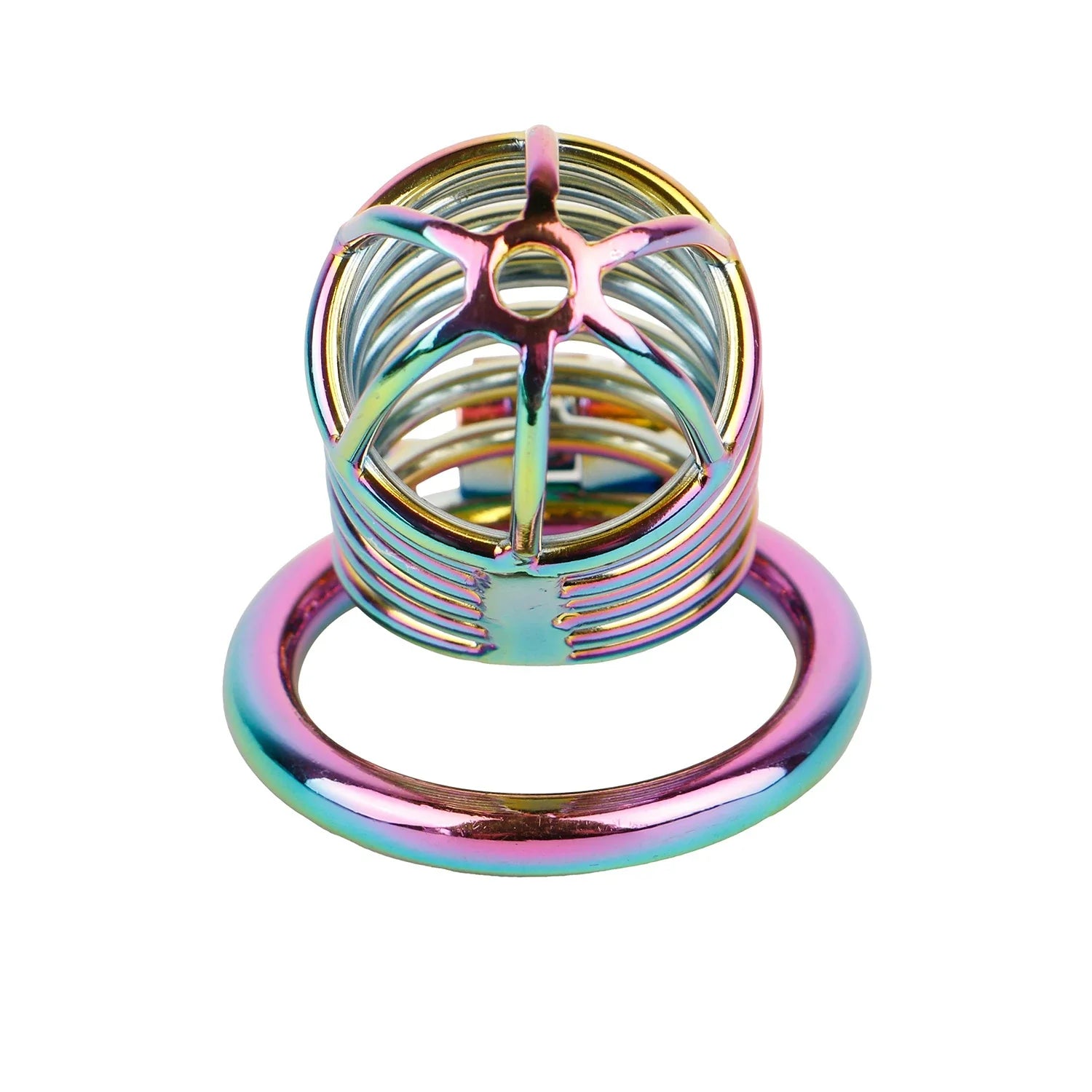 Electro-Pulse Flat Chastity Cage with Leather Belt