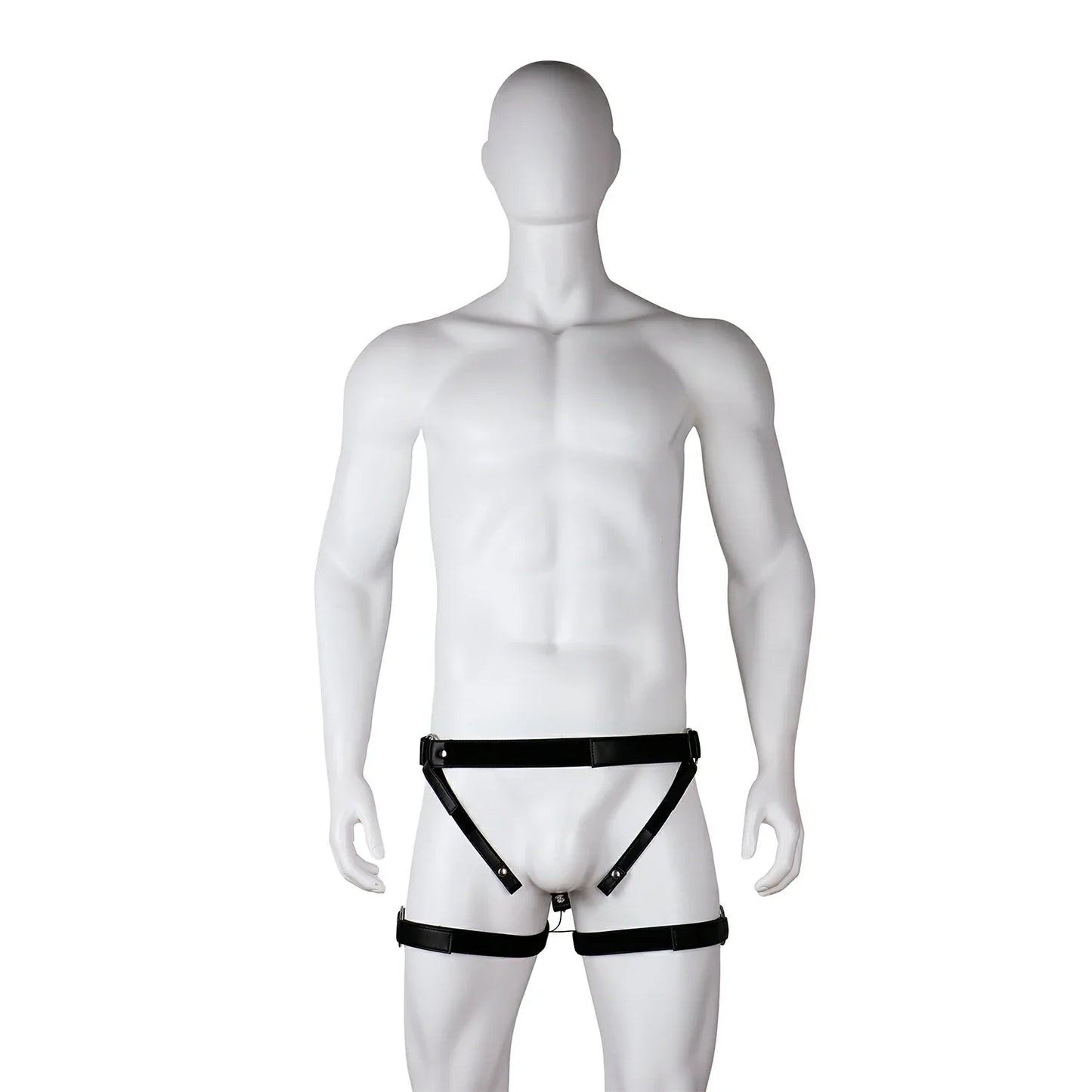 Electro-Pulse Flat Chastity Cage with Leather Belt