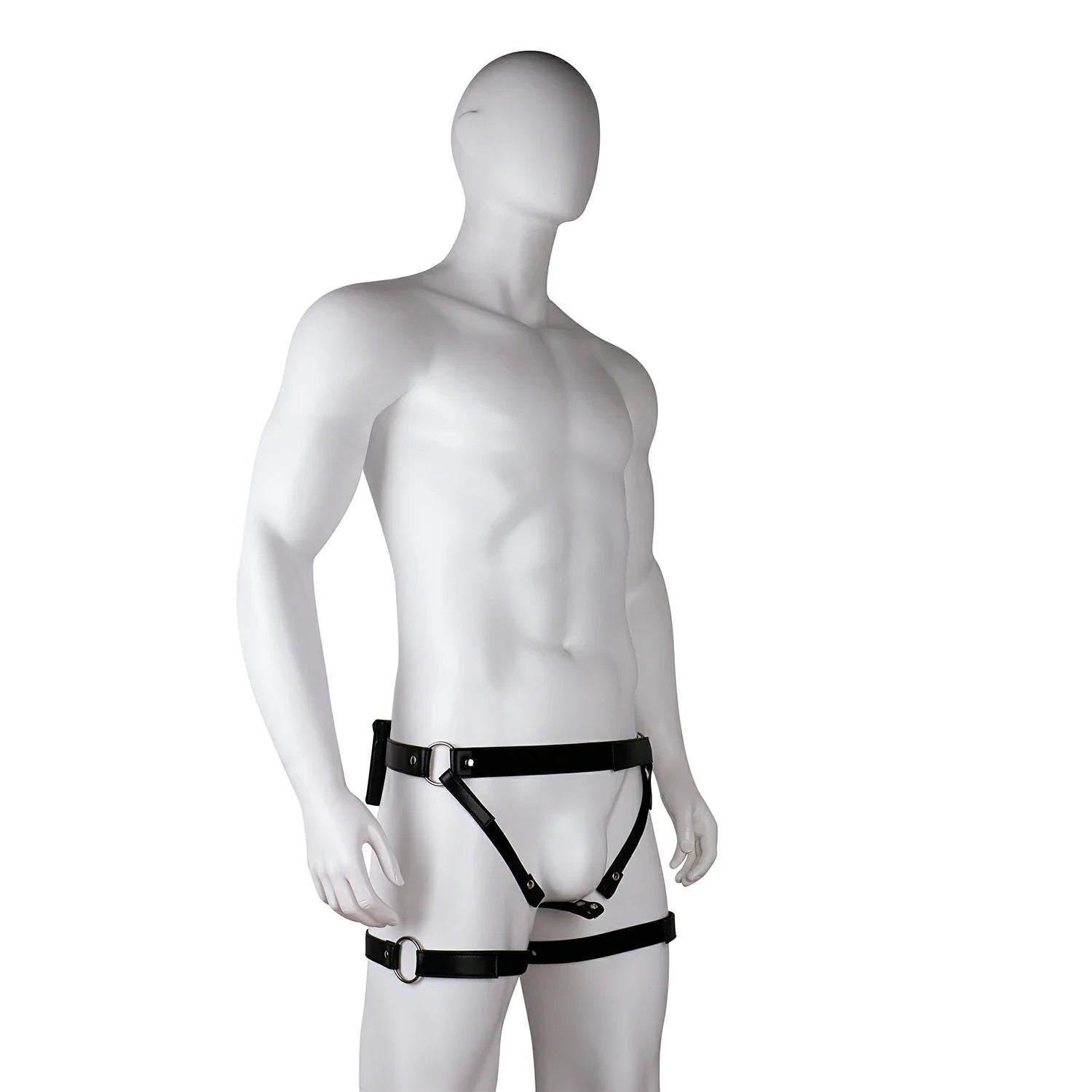Electro-Pulse Flat Chastity Cage with Leather Belt