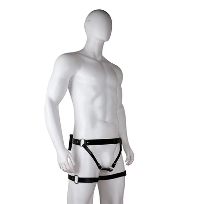 Electro-Pulse Flat Chastity Cage with Leather Belt