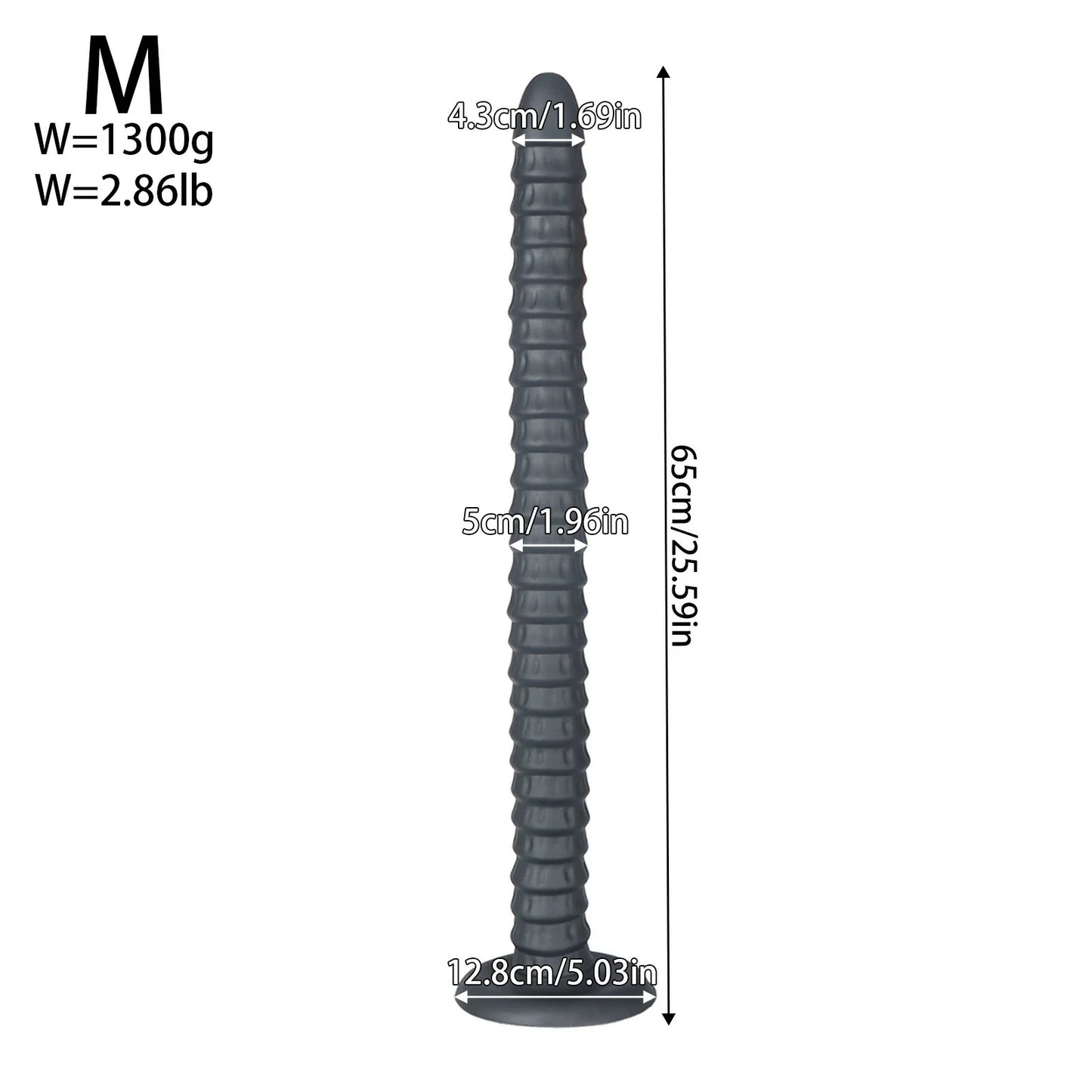Spiral Penetrator Extra-Long Suction Dildo