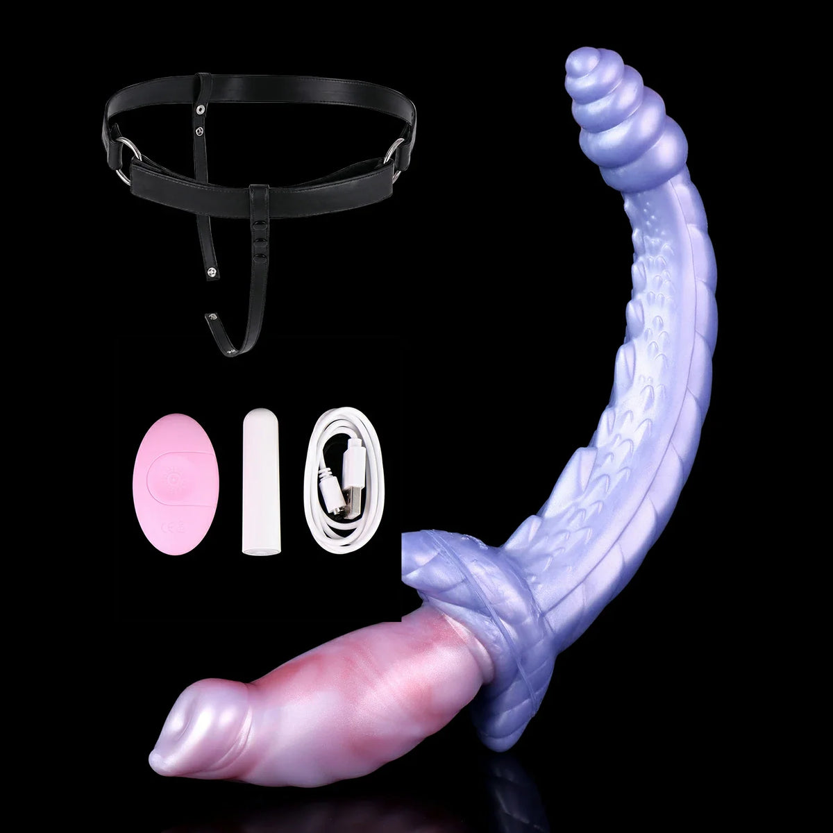 Rattletail Kane – Double-Ended Dragon Dildo with Insertable Vibrator