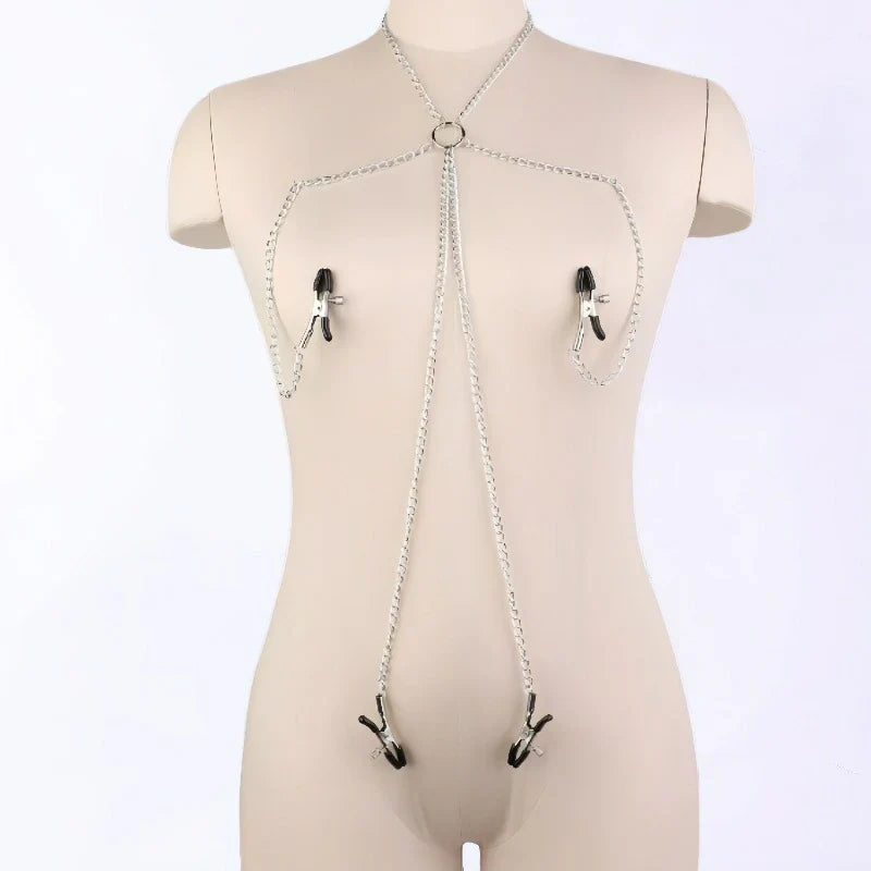 Nipple Clamps With Clit Clamp