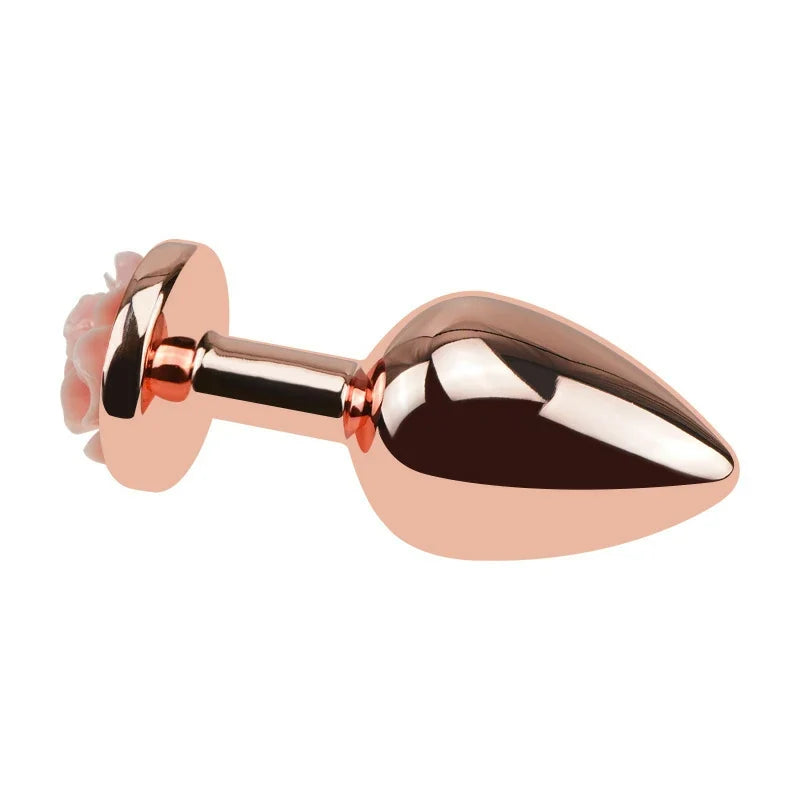 Anesidora  Pink Rose-Accented Metal Plug