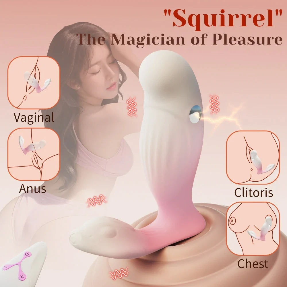 Squirrel Vibrator – Remote & App Controlled Vibration & E-Stim