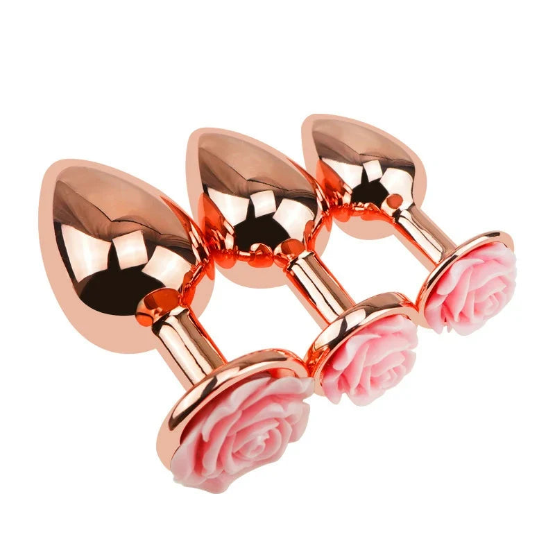 Anesidora  Pink Rose-Accented Metal Plug