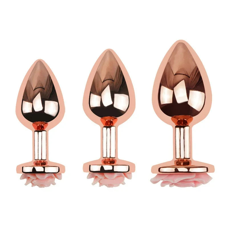 Anesidora  Pink Rose-Accented Metal Plug