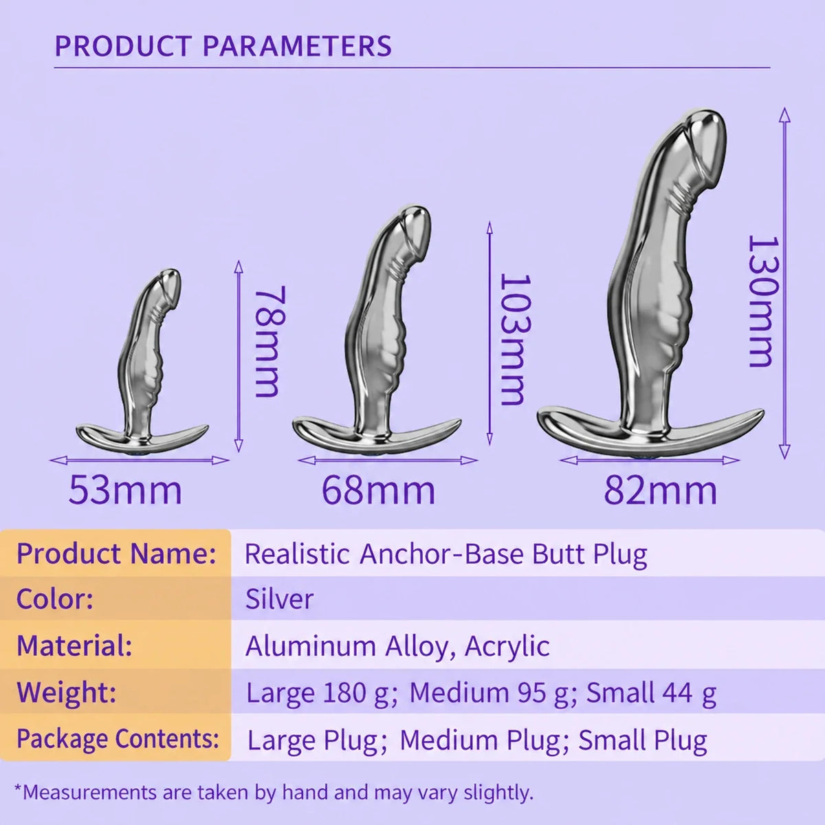 Penis-Shaped Metal Butt Plug – Gemstone Anchor Base