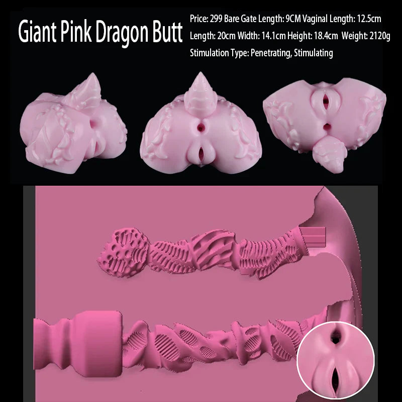 Pink Dragon Girl Booty Stroker – Dual Channel Pocket Pussy