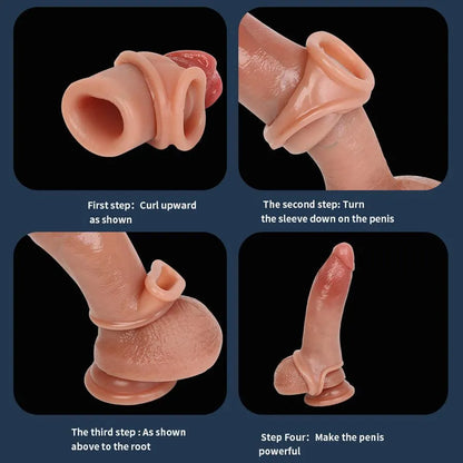 Realistic Silicone Cock Extender Sleeve