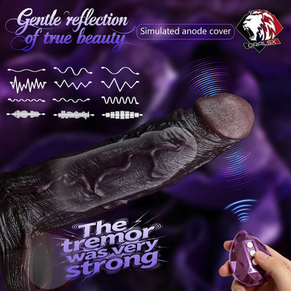 Realistic Black Vibrating Penis Sleeve