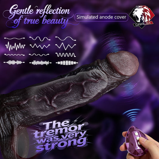 Realistic Black Vibrating Penis Sleeve