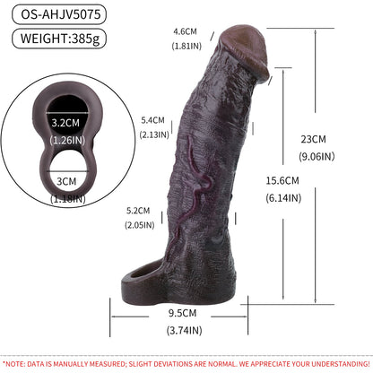 Realistic Black Vibrating Penis Sleeve