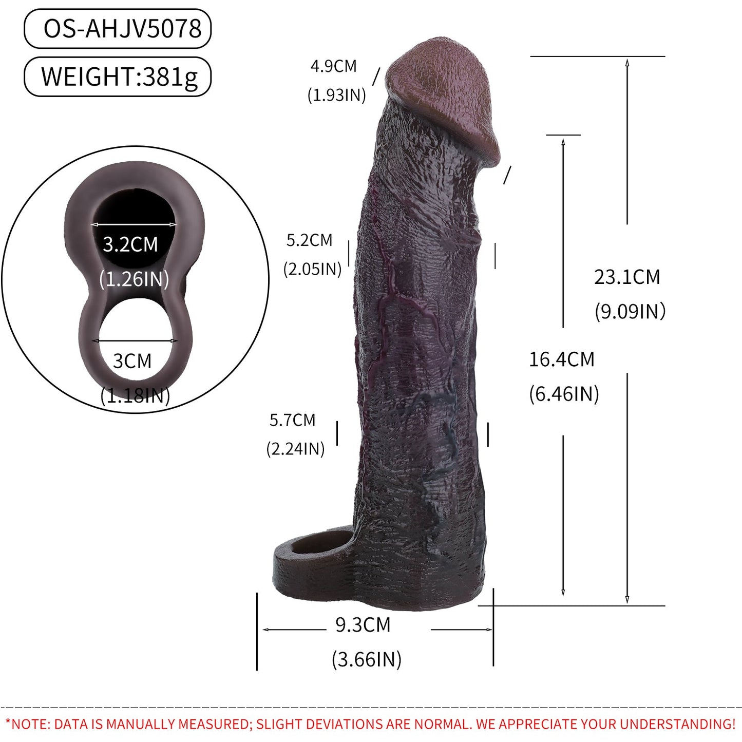 Realistic Black Vibrating Penis Sleeve