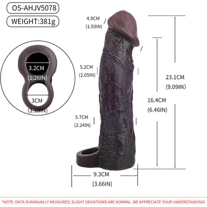 Realistic Black Vibrating Penis Sleeve