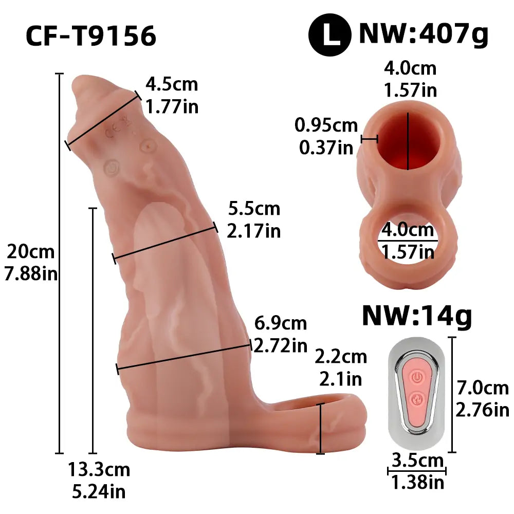 Realistic Vibrating Silicone Penis Sleeve Enhancer