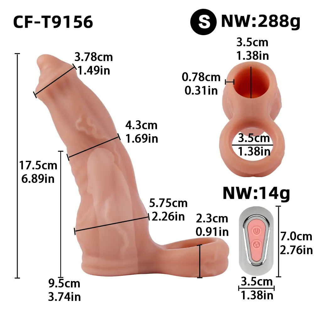 Realistic Vibrating Silicone Penis Sleeve Enhancer