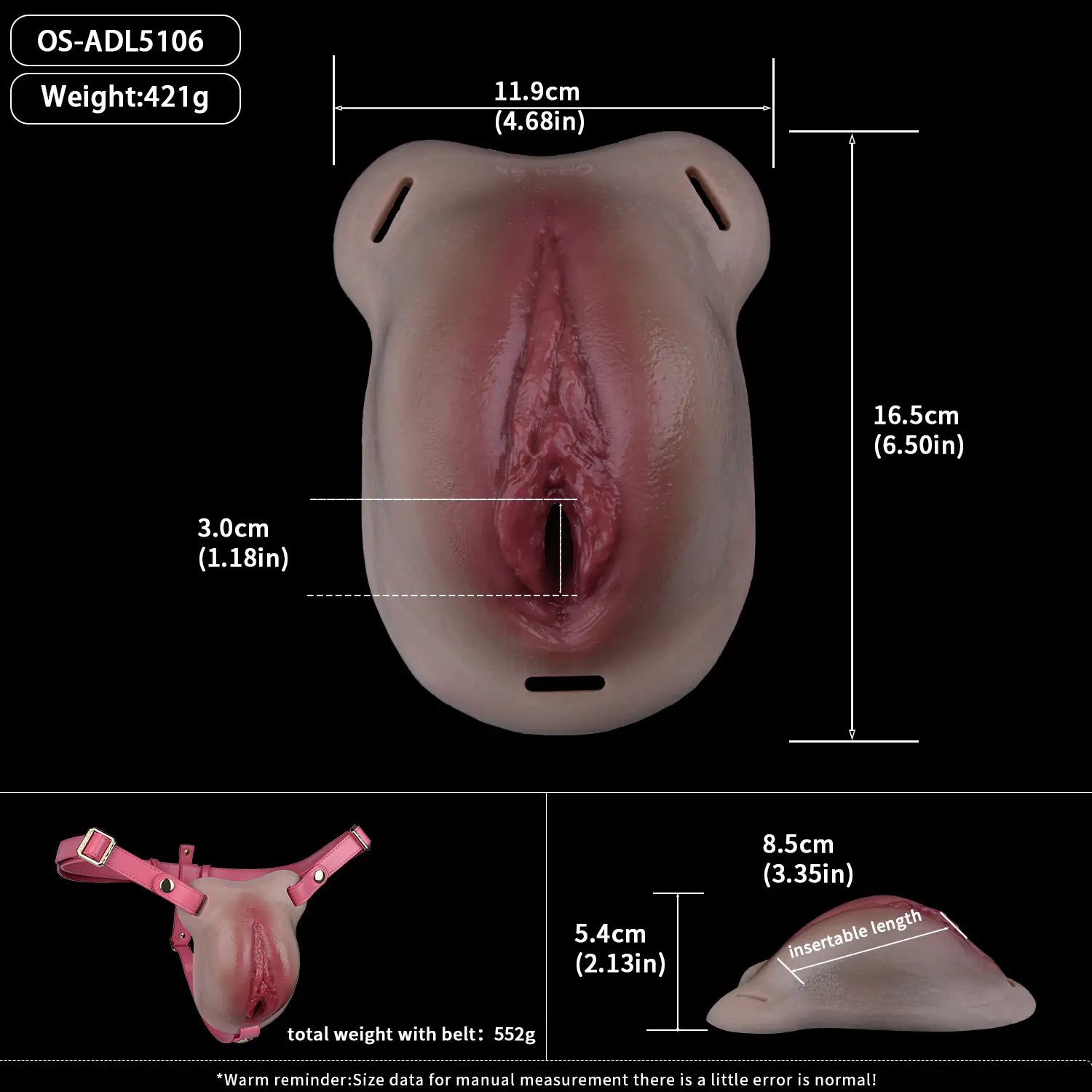 Realistic Wearable Silicone Vagina - Trans Sex Toy
