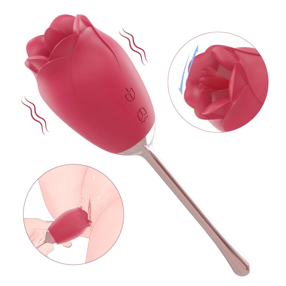 Rose King Tongue Stick Vibrator
