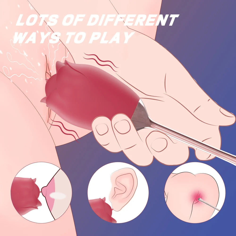 Rose King Tongue Stick Vibrator