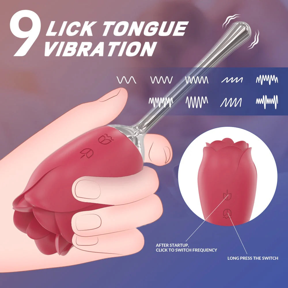 Rose King Tongue Stick Vibrator
