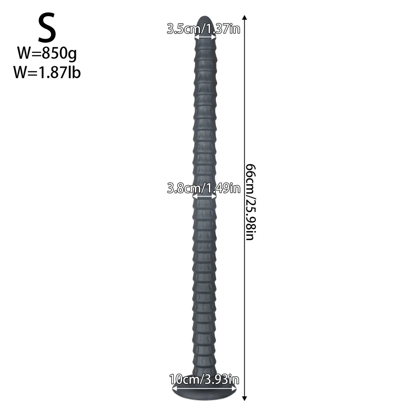 Spiral Penetrator Extra-Long Suction Dildo