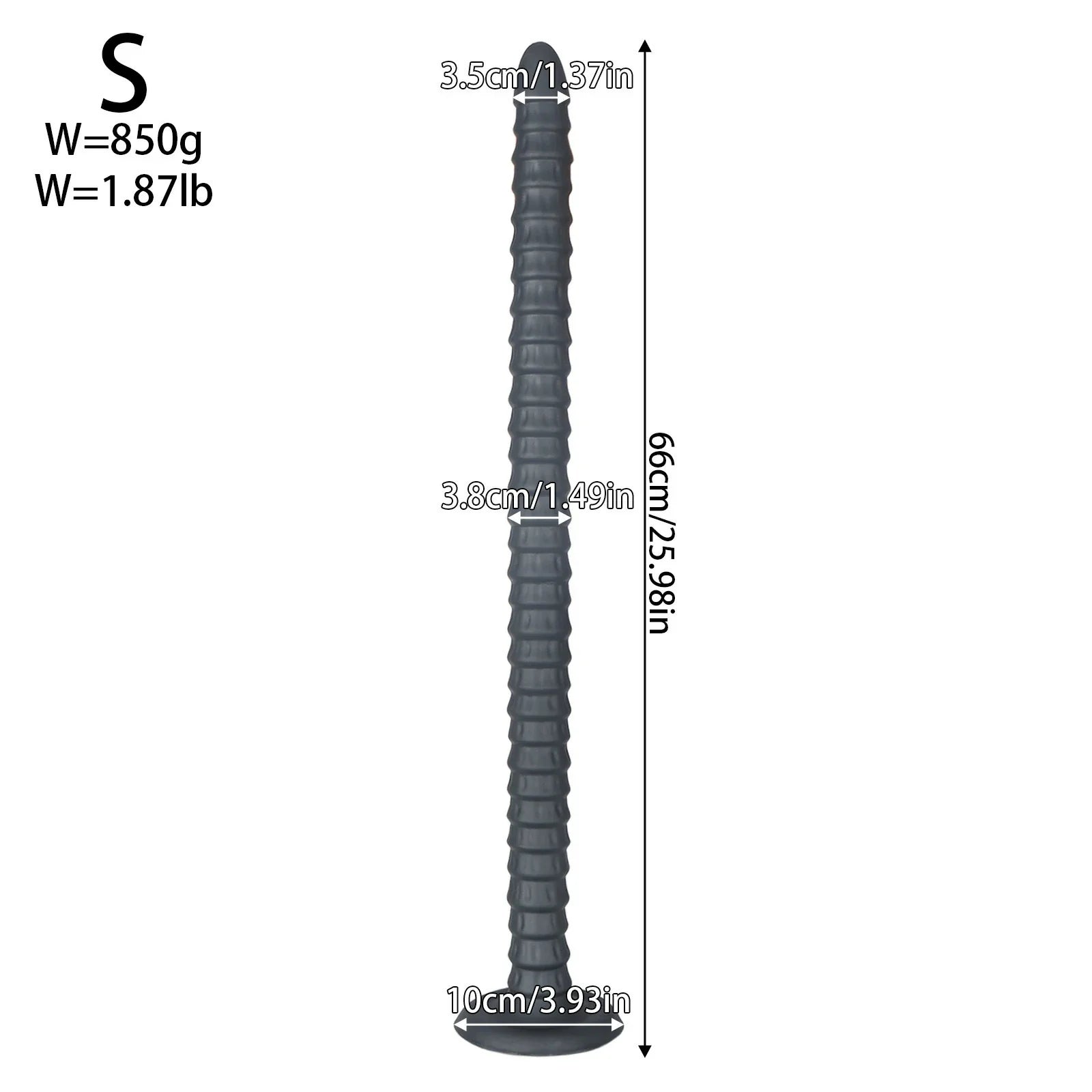 Spiral Penetrator Extra-Long Suction Dildo