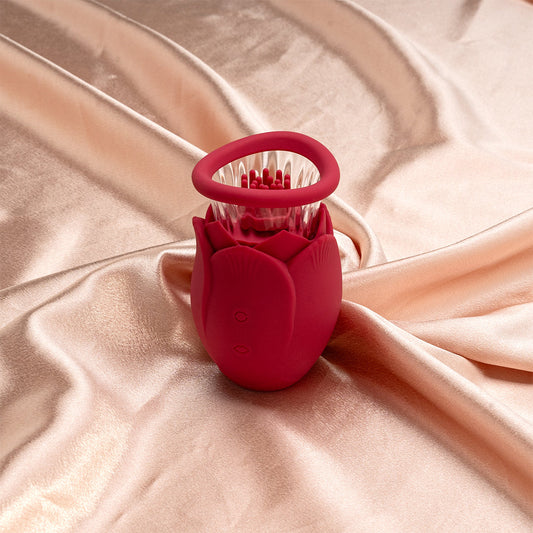 Crimson Bloom Sucking & Rotating Vibrator