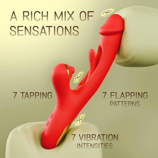 Thrusting Dildo Flapping Tapping Vibrator