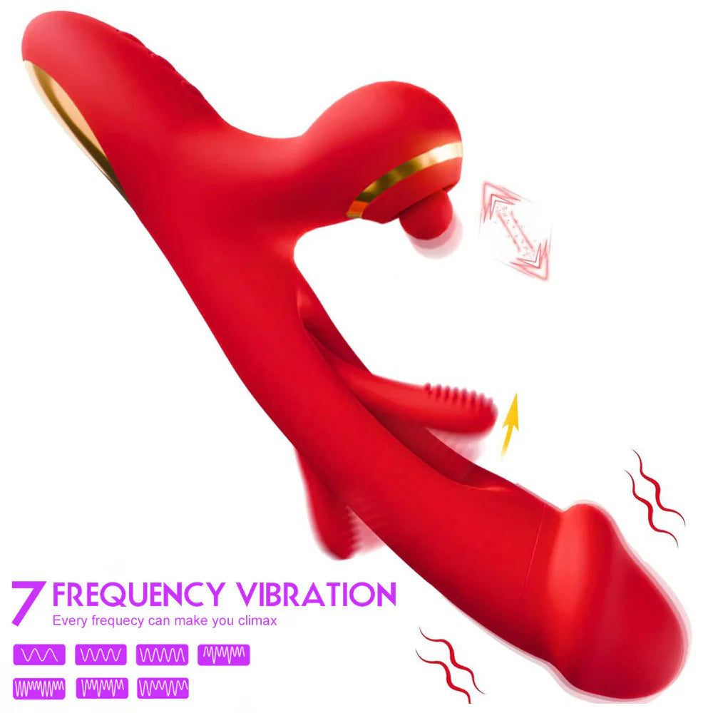 Thrusting Dildo Flapping Tapping Vibrator